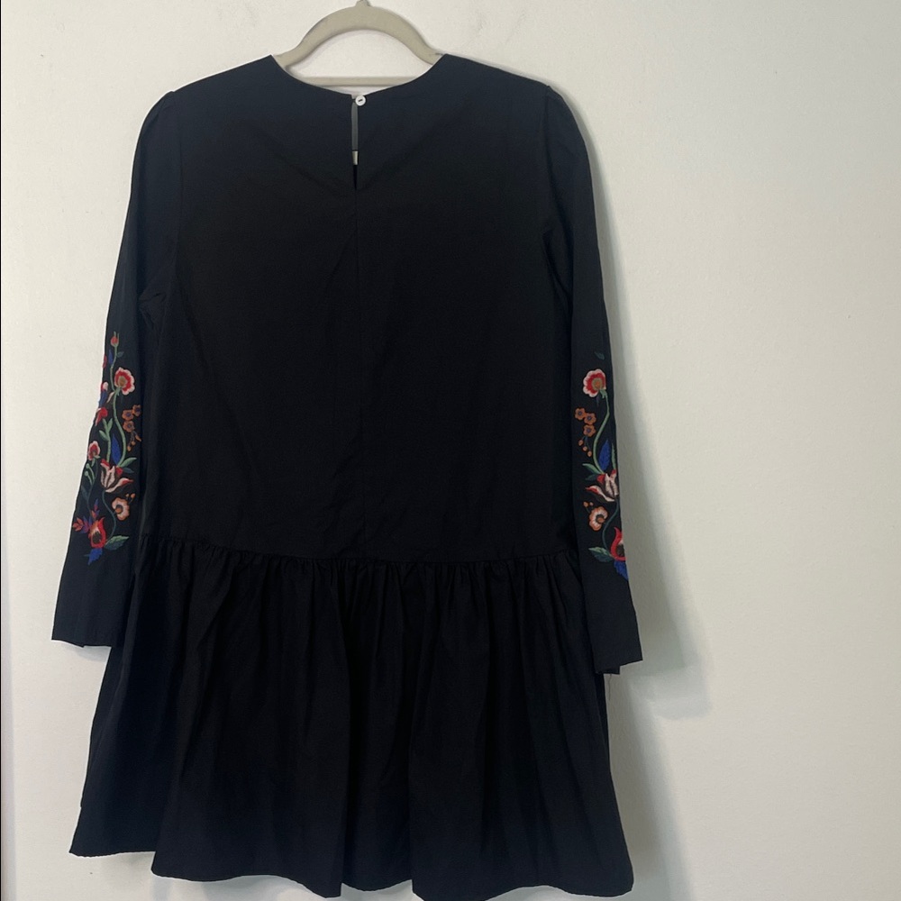 Velzera Bohemian Black Dress with Colorful Floral Design Womens size Small - Picture 5 of 7